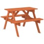 Mesa de picnic para 4 niños agujero para sombrilla madera abeto de , Mesas de jardín - Ref: Foro24-4008984, Precio: 69,38 €, ...