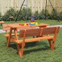 Mesa de picnic para 4 niños agujero para sombrilla madera abeto de , Mesas de jardín - Ref: Foro24-4008986, Precio: 102,99 €,...