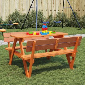 Picnic table for 4 children with umbrella hole made of fir wood. by , Garden tables - Ref: Foro24-4008986, Price: 102,14 €, D...