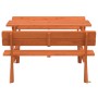 Mesa de picnic para 4 niños agujero para sombrilla madera abeto de , Mesas de jardín - Ref: Foro24-4008986, Precio: 102,99 €,...