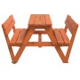 Mesa de picnic para 4 niños agujero para sombrilla madera abeto de , Mesas de jardín - Ref: Foro24-4008986, Precio: 102,99 €,...