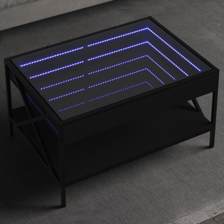 Coffee table with Infinity LED black 70x50x38 cm by , Coffee table - Ref: Foro24-847702, Price: 109,99 €, Discount: %