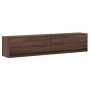 Wall-mounted TV unit with LED in brown oak color, 180x31x38 cm by , TV Furniture - Ref: Foro24-3307953, Price: 169,44 €, Disc...