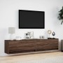 Wall-mounted TV unit with LED in brown oak color, 180x31x38 cm by , TV Furniture - Ref: Foro24-3307953, Price: 169,44 €, Disc...