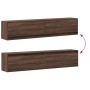 Wall-mounted TV unit with LED in brown oak color, 180x31x38 cm by , TV Furniture - Ref: Foro24-3307953, Price: 169,44 €, Disc...