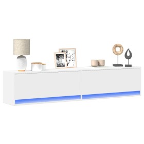 Wall-mounted TV stand with white LED lights 180x31x38 cm by , TV Furniture - Ref: Foro24-3307947, Price: 169,99 €, Discount: %