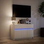 Mueble de TV con LED madera de ingeniería blanco 91x34x61 cm de , Muebles TV - Ref: Foro24-852180, Precio: 107,85 €, Descuent...