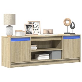 Mueble de TV LED madera ingeniería roble Sonoma 139,5x34x50 cm de , Muebles TV - Ref: Foro24-852196, Precio: 99,05 €, Descuen...