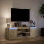 LED TV stand in Sonoma oak engineered wood 139.5x34x50 cm by , TV Furniture - Ref: Foro24-852196, Price: 99,05 €, Discount: %