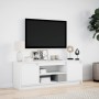 TV stand with LED lights, engineered wood, white, 139.5x34x50 cm by , TV Furniture - Ref: Foro24-852194, Price: 102,29 €, Dis...