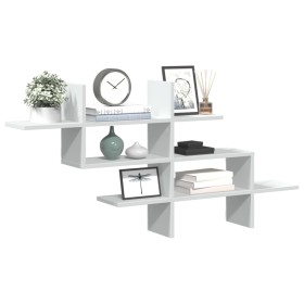 Wandregal aus weißem Ingenieurholz 124,5x18x60,5 cm von , Regale und Regale - Ref: Foro24-853263, Preis: 35,99 €, Rabatt: %