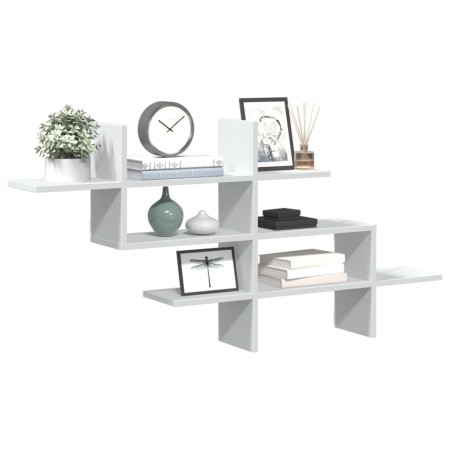 Wandregal aus weißem Ingenieurholz 124,5x18x60,5 cm von , Regale und Regale - Ref: Foro24-853263, Preis: 37,52 €, Rabatt: %