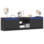 TV stand with LED lights, engineered wood, black, 180x34x50 cm by , TV Furniture - Ref: Foro24-3307913, Price: 152,75 €, Disc...