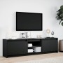 TV stand with LED lights, engineered wood, black, 180x34x50 cm by , TV Furniture - Ref: Foro24-3307913, Price: 152,75 €, Disc...