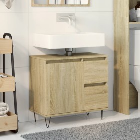 Armario de baño madera contrachapada roble Sonoma 65x33x60 cm de , Muebles de baño - Ref: Foro24-849677, Precio: 78,99 €, Des...