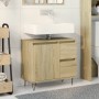 Armario de baño madera contrachapada roble Sonoma 65x33x60 cm de , Muebles de baño - Ref: Foro24-849677, Precio: 74,28 €, Des...