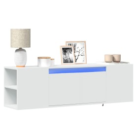 Wall-mounted TV stand with LED lights white 135x31x39.5 cm by , TV Furniture - Ref: Foro24-852383, Price: 96,99 €, Discount: %