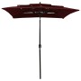 3-tier parasol with burgundy aluminum pole 2x2 m by vidaXL, Umbrellas - Ref: Foro24-313848, Price: 66,99 €, Discount: %