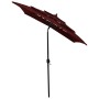 3-tier parasol with burgundy aluminum pole 2x2 m by vidaXL, Umbrellas - Ref: Foro24-313848, Price: 66,99 €, Discount: %