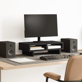 Engineered wood black monitor stand 50x27x15 cm by , Computer bases and risers - Ref: Foro24-854743, Price: 24,99 €, Discount: %