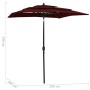 3-tier parasol with burgundy aluminum pole 2x2 m by vidaXL, Umbrellas - Ref: Foro24-313848, Price: 66,99 €, Discount: %