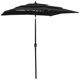 3-tier parasol with black aluminum pole 2x2 m by vidaXL, Umbrellas - Ref: Foro24-313850, Price: 57,86 €, Discount: %