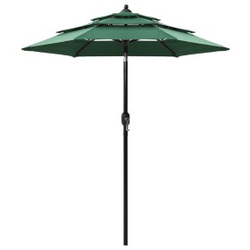 3-stöckiger Regenschirm mit grüner Aluminiumstange 2 m von vidaXL, Sonnenschirme - Ref: Foro24-313853, Preis: 53,99 €, Rabatt: %