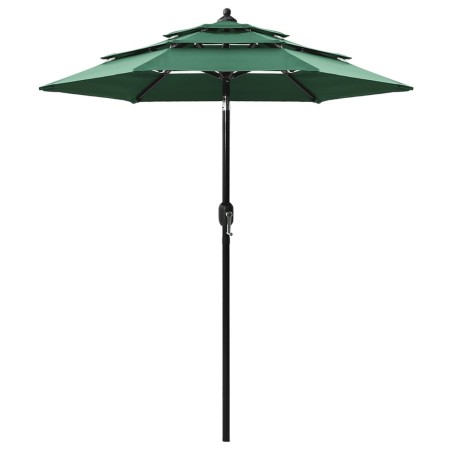 3-stöckiger Regenschirm mit grüner Aluminiumstange 2 m von vidaXL, Sonnenschirme - Ref: Foro24-313853, Preis: 58,59 €, Rabatt: %