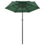 3-level umbrella with a 2m green aluminum pole by vidaXL, Umbrellas - Ref: Foro24-313853, Price: 58,59 €, Discount: %