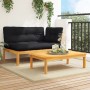 Garden pallet sofa set with 2 acacia wood cushions. by , Outdoor sofas - Ref: Foro24-3324820, Price: 264,97 €, Discount: %