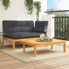 Garten-Palettensofa-Set mit 2 Teilen aus Akazienholz und Kissen. von , Outdoor-Sofas - Ref: Foro24-3324817, Preis: 268,55 €, ...