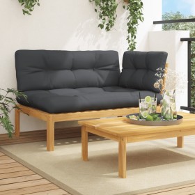 Corner garden pallet sofa with acacia wood cushions by , Outdoor sofas - Ref: Foro24-3324787, Price: 215,90 €, Discount: %