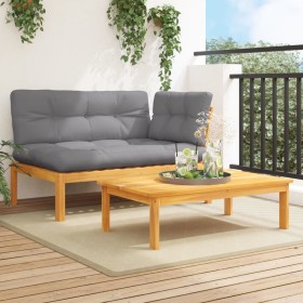 Garden pallet sofa set with 2 acacia wood cushions. by , Outdoor sofas - Ref: Foro24-3324818, Price: 263,65 €, Discount: %