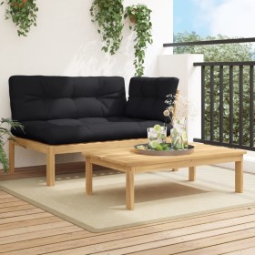 Garden pallet sofa set with 2 acacia wood cushions. by , Outdoor sofas - Ref: Foro24-3324826, Price: 259,04 €, Discount: %