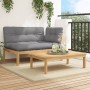 Garten-Palettensofa-Set mit 2 Teilen aus Akazienholz und Kissen. von , Outdoor-Sofas - Ref: Foro24-3324824, Preis: 254,64 €, ...