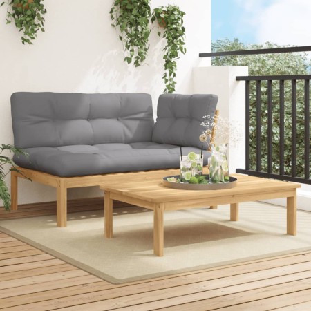 Garten-Palettensofa-Set mit 2 Teilen aus Akazienholz und Kissen. von , Outdoor-Sofas - Ref: Foro24-3324824, Preis: 259,22 €, ...