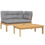 Garten-Palettensofa-Set mit 2 Teilen aus Akazienholz und Kissen. von , Outdoor-Sofas - Ref: Foro24-3324824, Preis: 259,22 €, ...