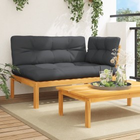 Corner garden pallet sofa with acacia wood cushions by , Outdoor sofas - Ref: Foro24-3324781, Price: 211,79 €, Discount: %