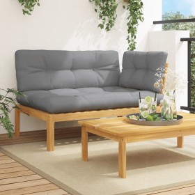 Corner garden pallet sofa with acacia wood cushions by , Outdoor sofas - Ref: Foro24-3324788, Price: 204,04 €, Discount: %