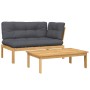 Garten-Palettensofa-Set mit 2 Teilen aus Akazienholz und Kissen. von , Outdoor-Sofas - Ref: Foro24-3324823, Preis: 263,76 €, ...