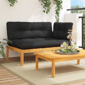 Corner garden pallet sofa with acacia wood cushions by , Outdoor sofas - Ref: Foro24-3324784, Price: 220,00 €, Discount: %