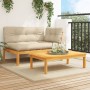 Garden pallet sofa set with 2 acacia wood cushions. by , Outdoor sofas - Ref: Foro24-3324819, Price: 267,81 €, Discount: %