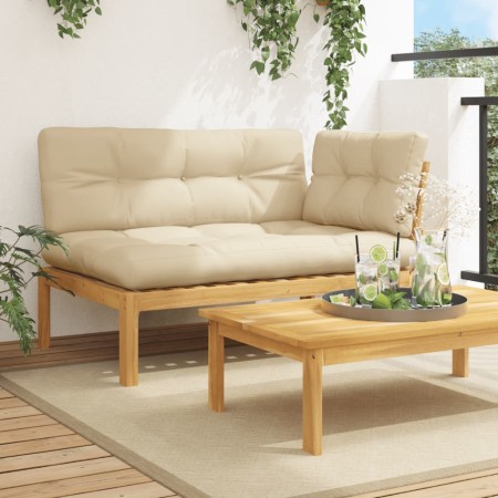 Ecksofa aus Paletten für den Garten mit Akazienholz-Kissen. von , Outdoor-Sofas - Ref: Foro24-3324789, Preis: 215,94 €, Rabat...