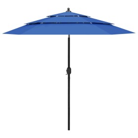 3-tier parasol with blue aluminum pole 2.5 m by vidaXL, Umbrellas - Ref: Foro24-313867, Price: 79,84 €, Discount: %