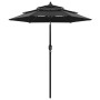 3-level black umbrella with a 2m aluminum pole by vidaXL, Umbrellas - Ref: Foro24-313858, Price: 46,68 €, Discount: %