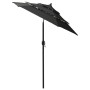 Sombrilla de 3 niveles con poste de aluminio negra 2 m de vidaXL, Sombrillas - Ref: Foro24-313858, Precio: 46,99 €, Descuento: %