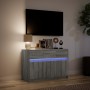 TV stand with LED in gray Sonoma engineered wood 91x34x61 cm by , TV Furniture - Ref: Foro24-852185, Price: 107,85 €, Discoun...