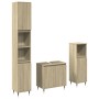 Set de muebles de baño 3 pzas madera contrachapada roble Sonoma de , Muebles de baño - Ref: Foro24-3307673, Precio: 203,99 €,...