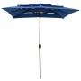 3-level umbrella with blue aluminum pole 2x2 m by vidaXL, Umbrellas - Ref: Foro24-313851, Price: 76,53 €, Discount: %