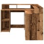 Engineered aged wood LED desktop 130x130x91 cm by , Desks - Ref: Foro24-3309454, Price: 211,19 €, Discount: %